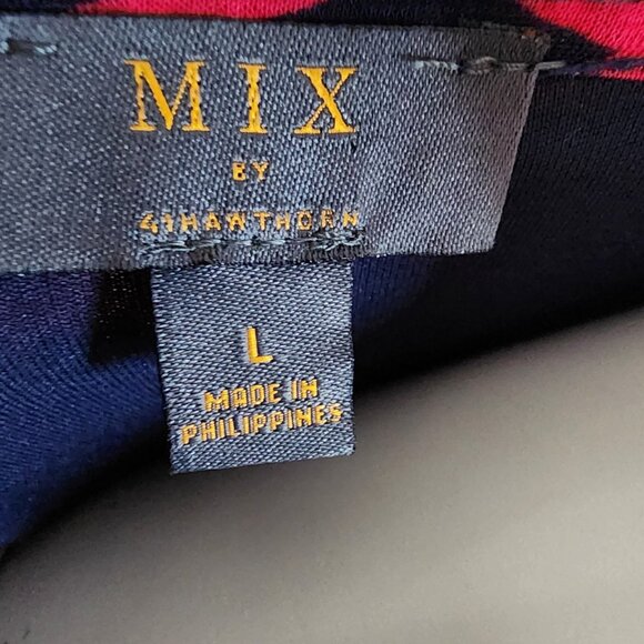 Mix by 41 Hawthorn Dress Womens L Large Pink Blue Stitch Fix Kassidy Faux Wrap - Picture 6 of 8
